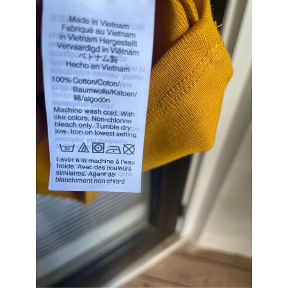 JCrew Scoop Neck Long Sleeve Blouse Cotton Mustard Yellow 2X - Picture 5 of 11